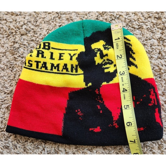 Bob Marley Rasta Reggae Beanie Hat Cap Knit Unisex One Size. - Picture 4 of 6